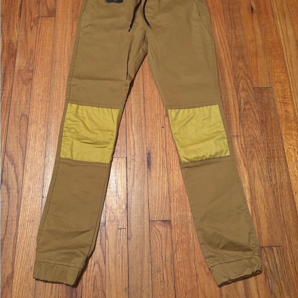 Men's Tan and Yellow Patchwork Pants